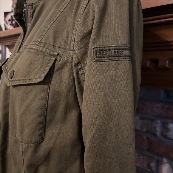 abercrombie fitch jacket Utility Outerwear Size Medium Army Green Light Weight - Picture 2 of 6